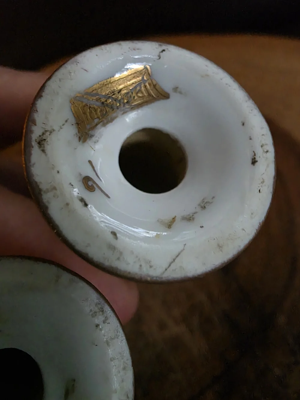 Vintage Pickard 24K Gold Gilded Porcelain Salt and Pepper Shakers Set